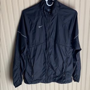 Nike windbreaker. Black. Men S. Reflective trim.